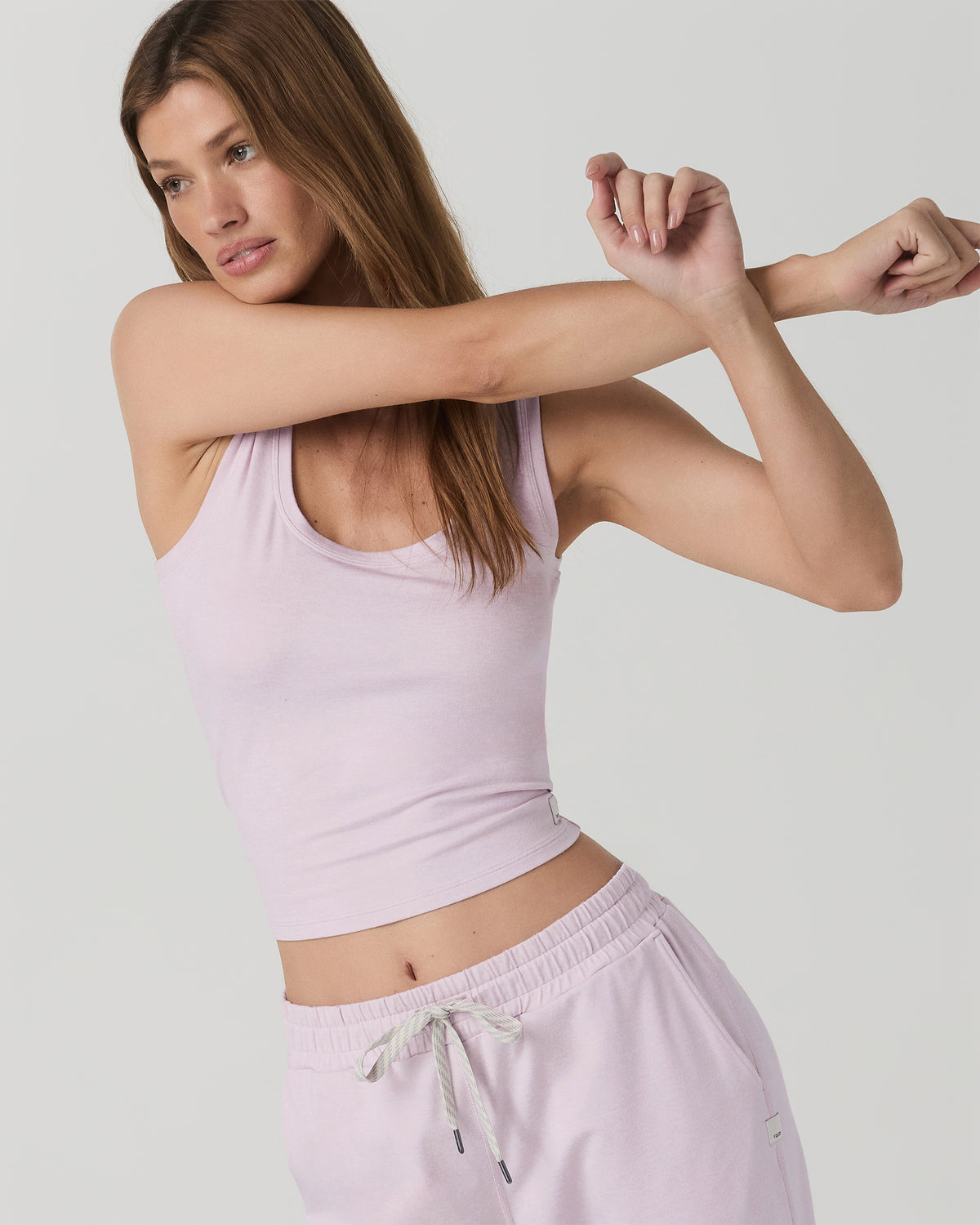 Women|New Vuori Halo Essential Scoop Tank Lilac Breeze Heather Tank Top