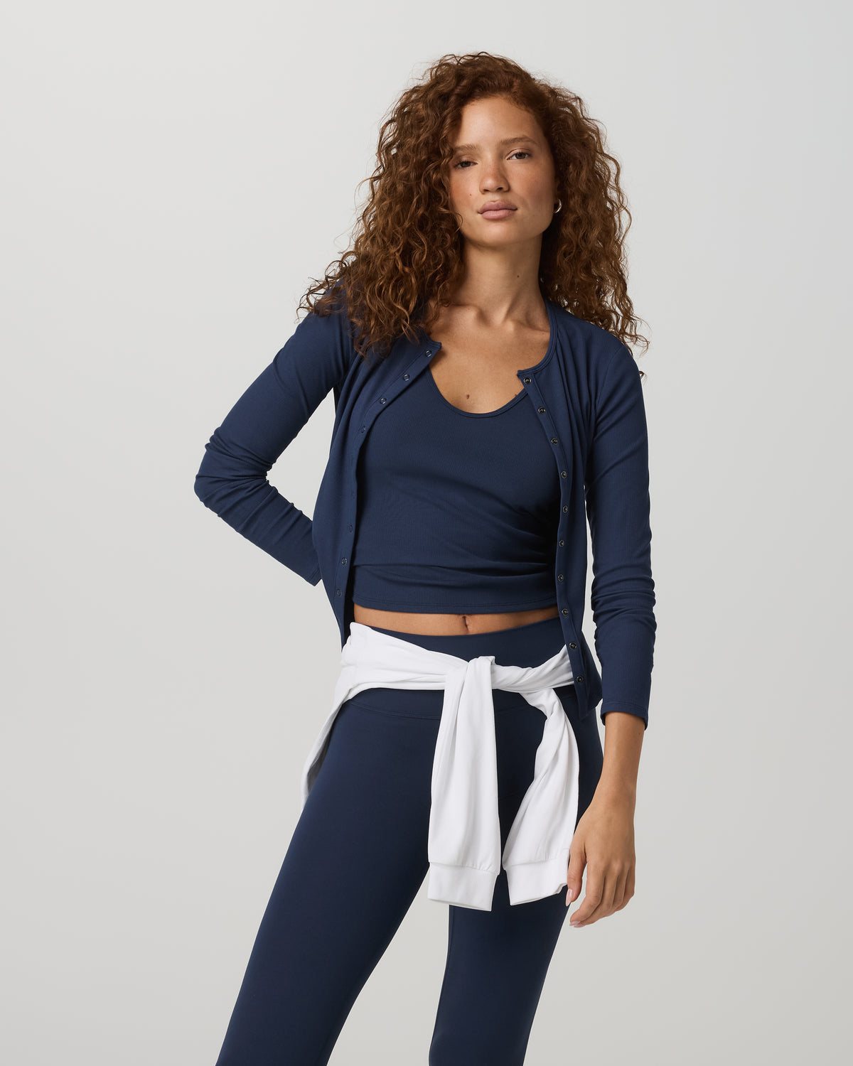 Women|New Vuori Pose Twin Tank Women's Fitted Blue Coast Tank Top
