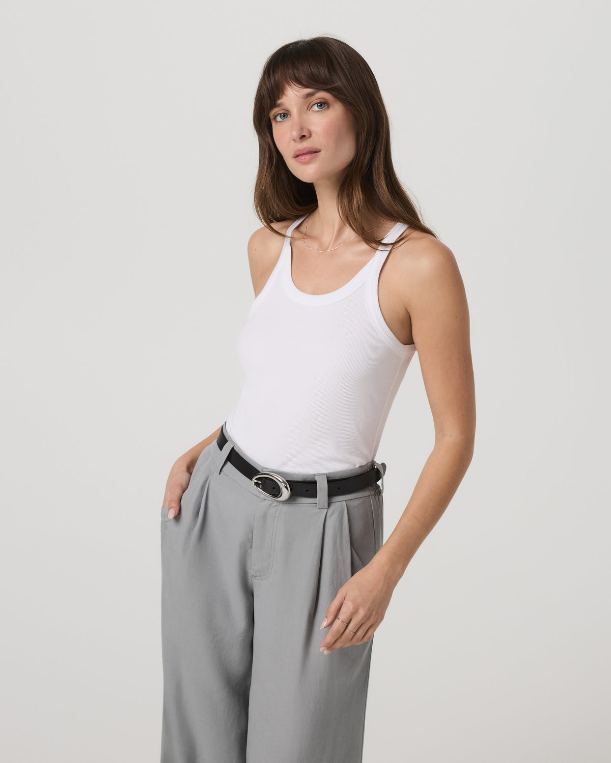 Women|New Vuori Cove Layering Tank Women's White Rib Knit Tank Top