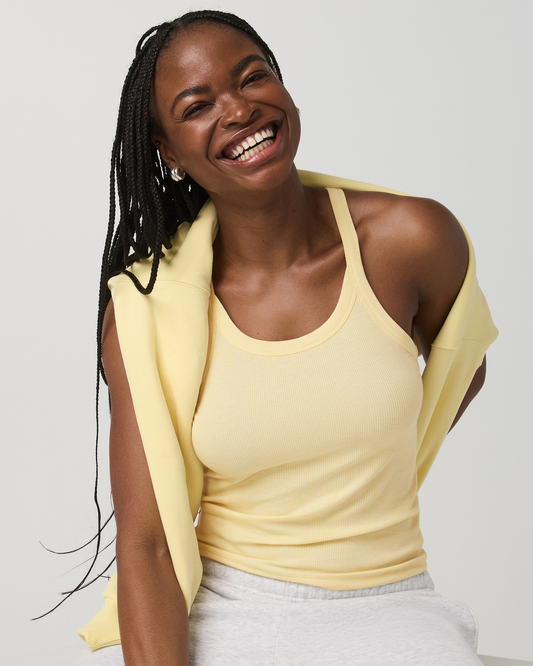 Women|New Vuori Cove Layering Tank Women's Lemon Snap Heather Tank Top