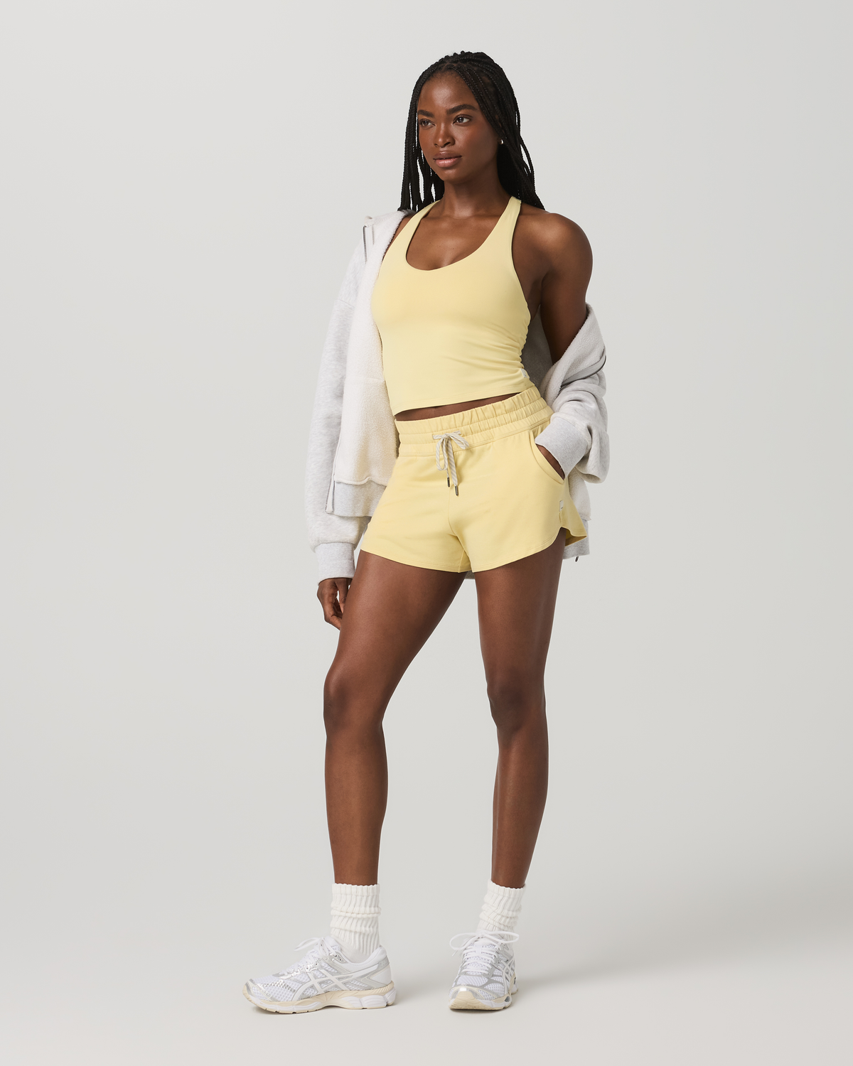 Women|New Vuori Halo Performance Crop Tank 2.0 Lemon Snap Heather Top