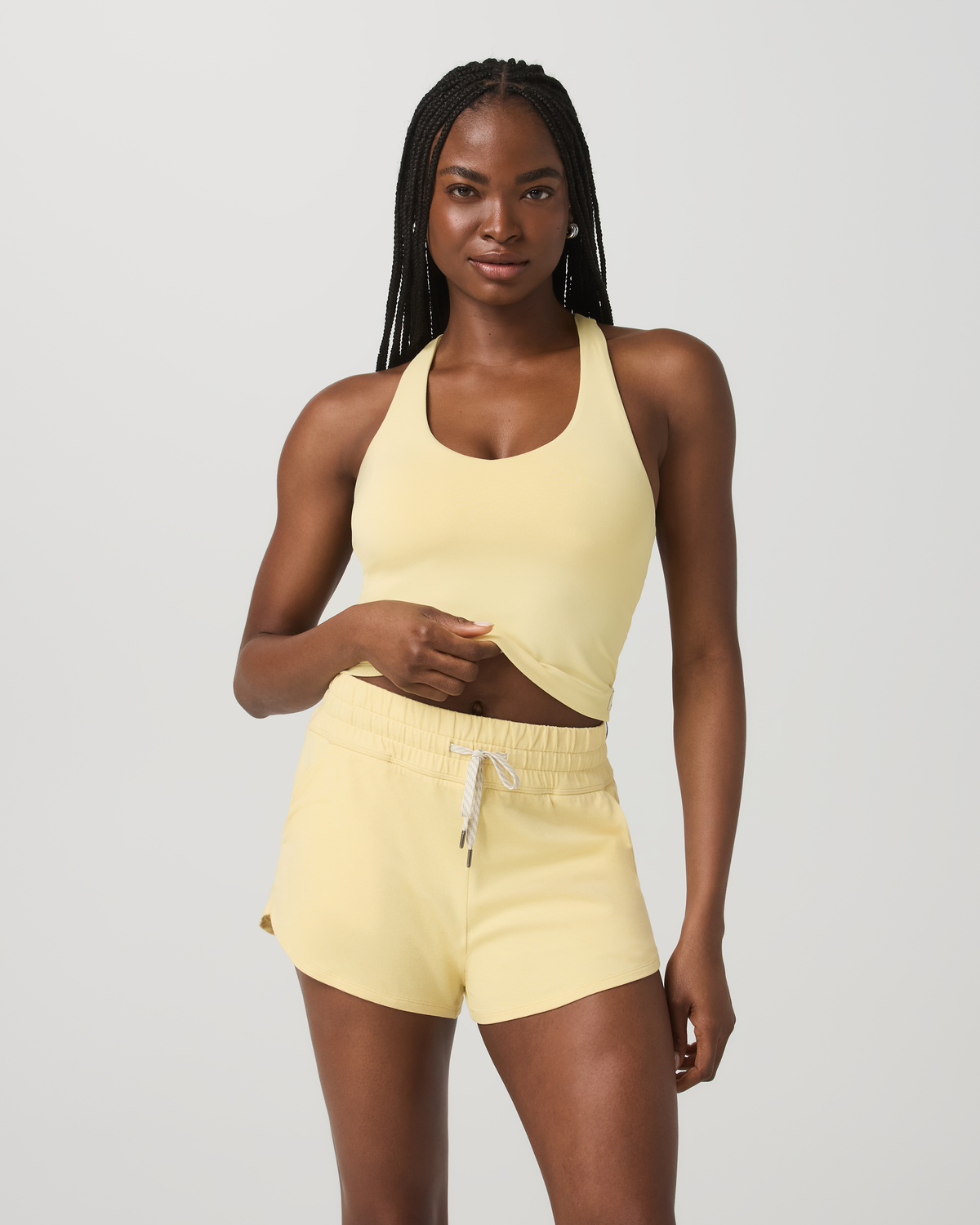 Women|New Vuori Halo Performance Crop Tank 2.0 Lemon Snap Heather Top