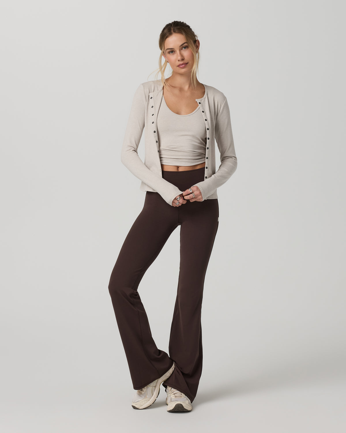 Women|New Vuori Pose Twin Tank Women's Ecru Heather Tank Top