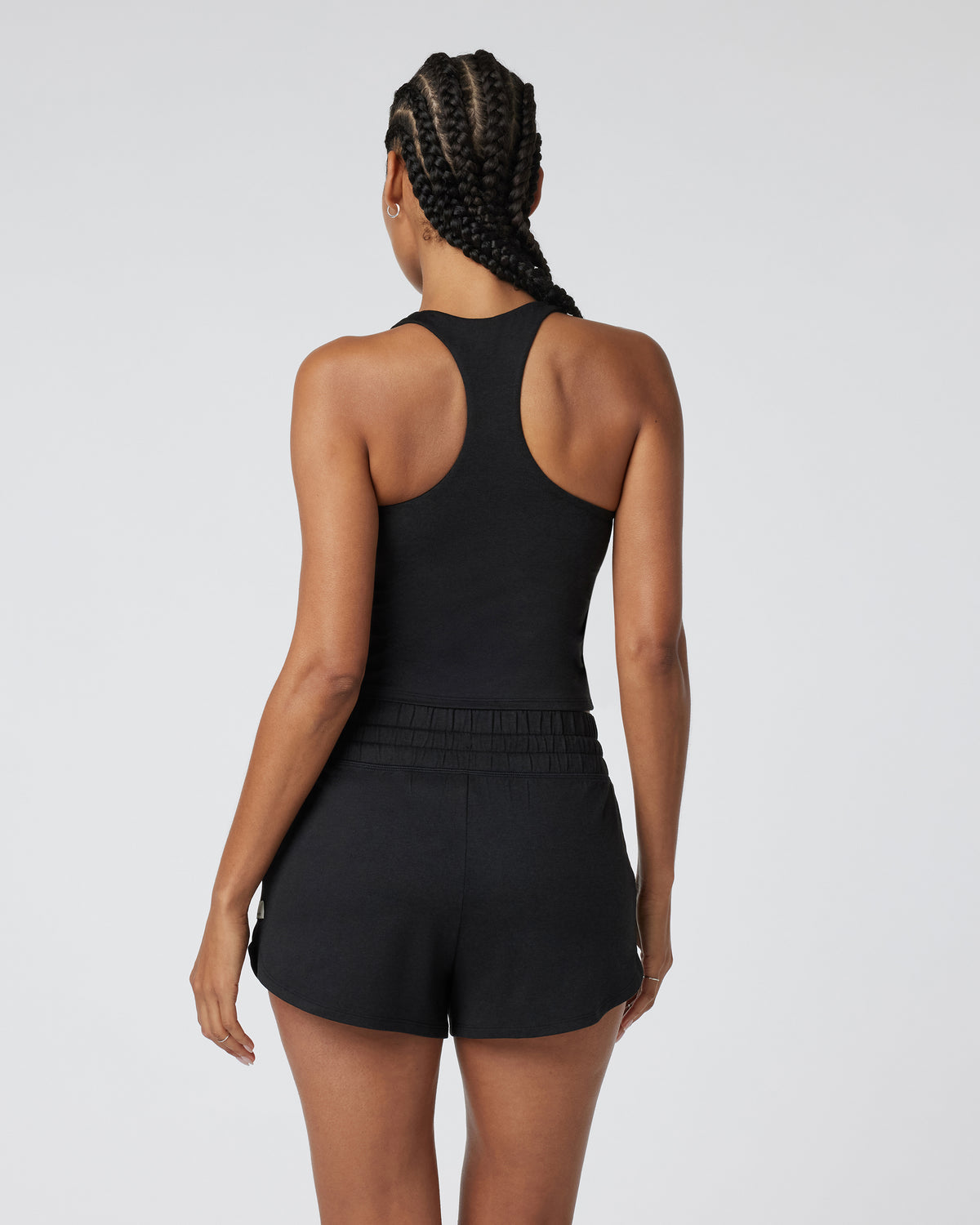 Women Vuori Halo Performance Crop 2.0 Black Heather Tank