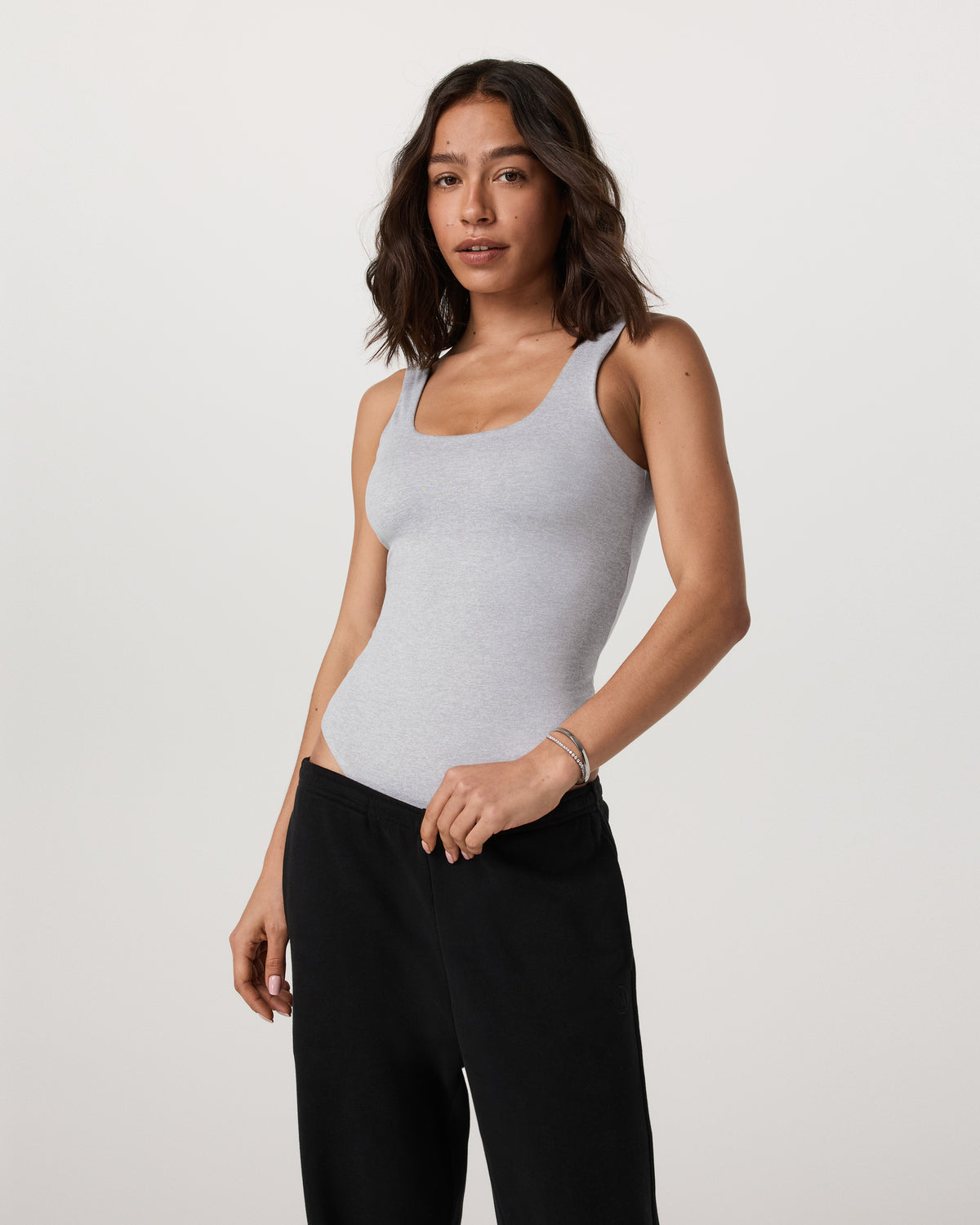 Women Vuori Sleeveless Halo Bodysuit Pale Grey Heather Bodysuit