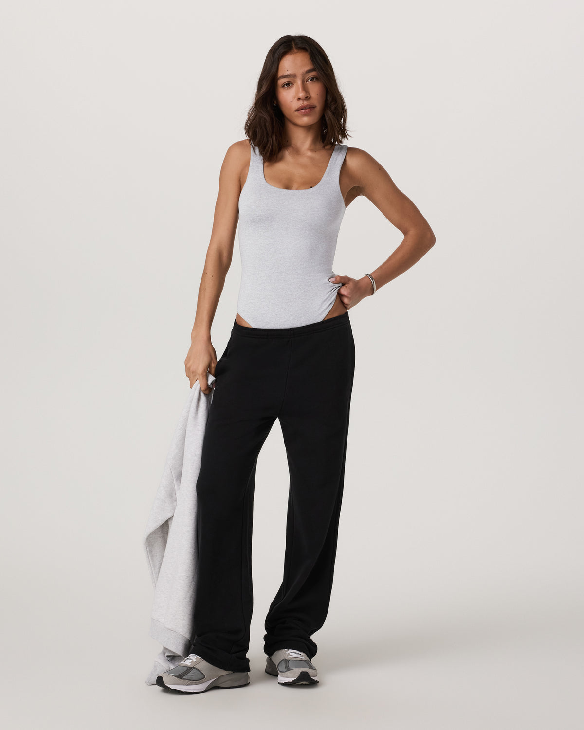 Women Vuori Sleeveless Halo Bodysuit Pale Grey Heather Bodysuit