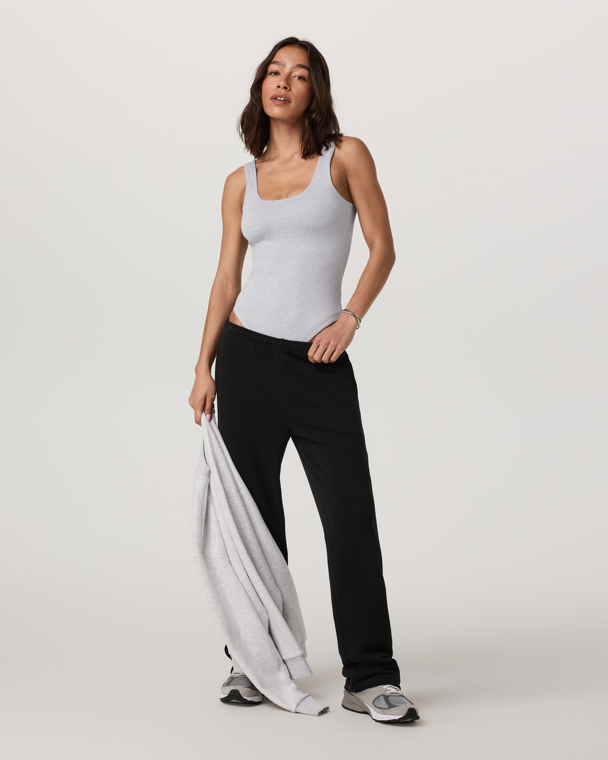 Women Vuori Sleeveless Halo Bodysuit Pale Grey Heather Bodysuit