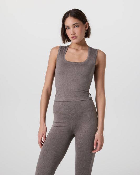 Women Vuori Halo Essential Scoop Tank Chia Heather