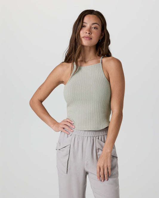 Women Vuori Marina Rib Tank Talc