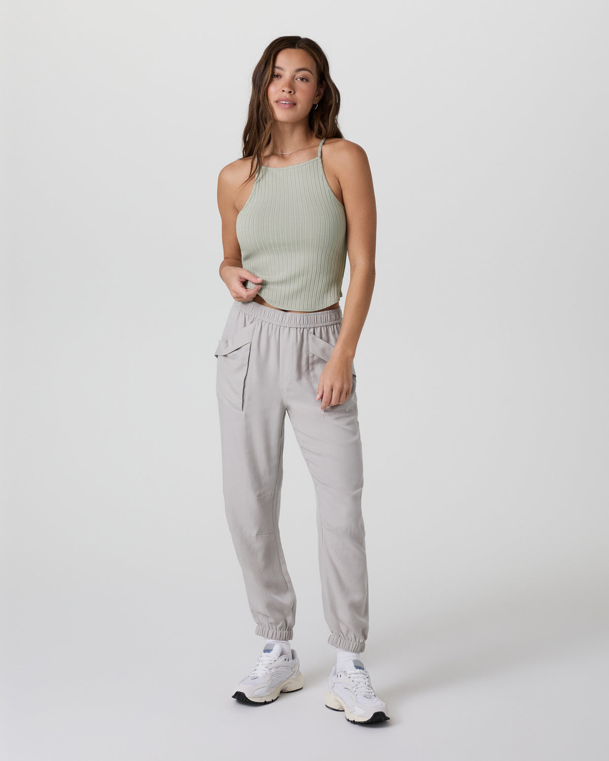 Women Vuori Marina Rib Tank Talc