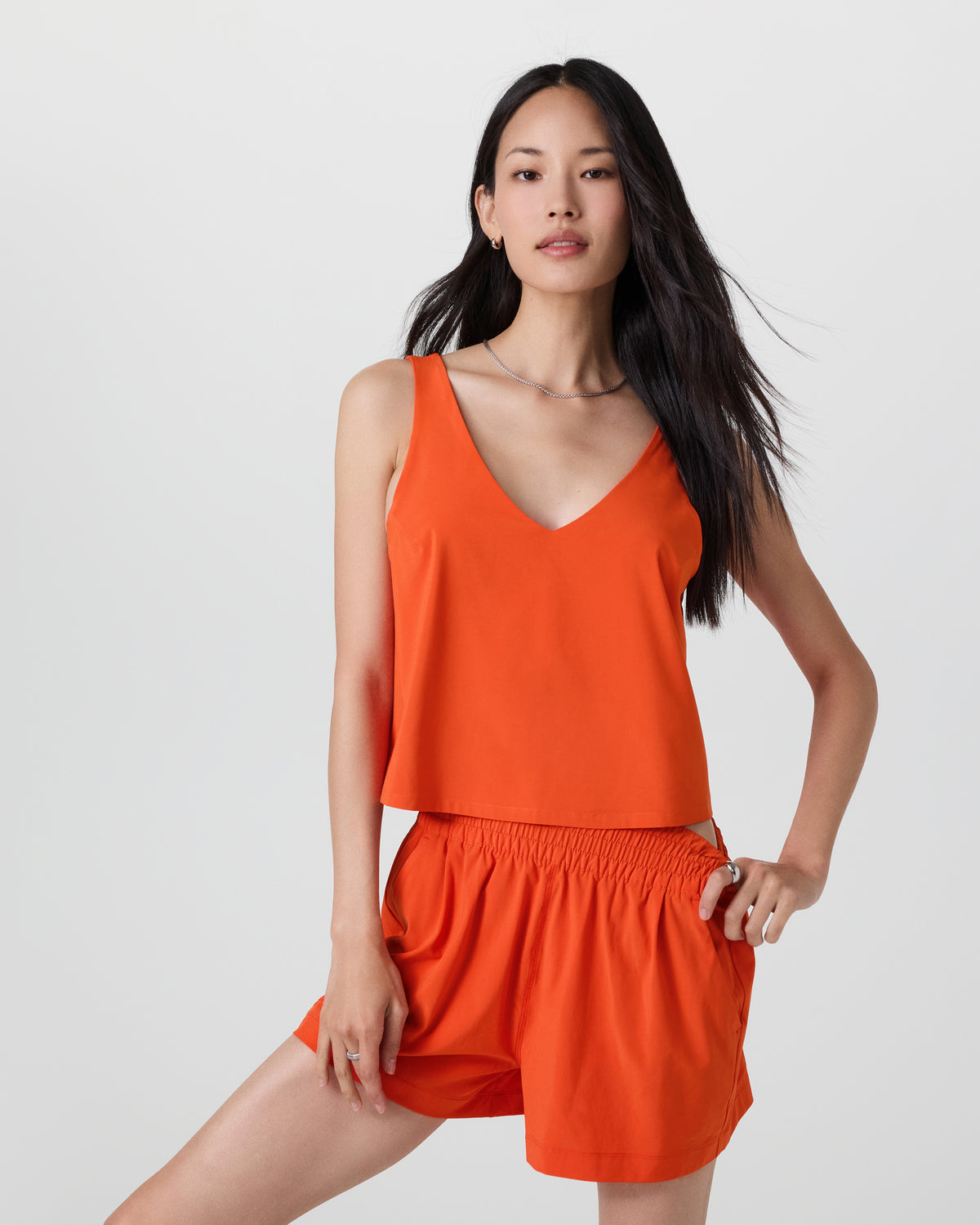 Women Vuori Villa Cropped Tank Bright Poppy