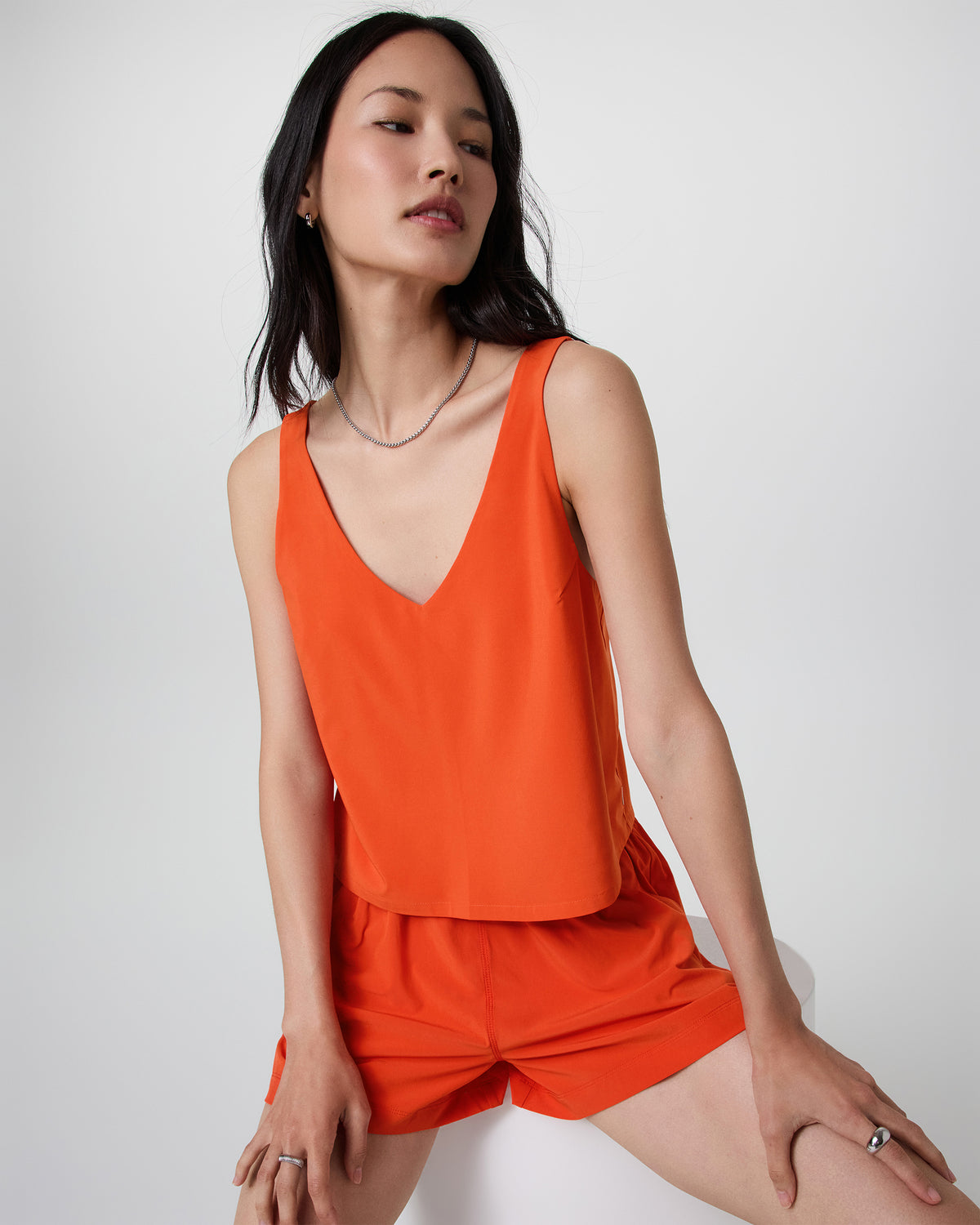 Women Vuori Villa Cropped Tank Bright Poppy