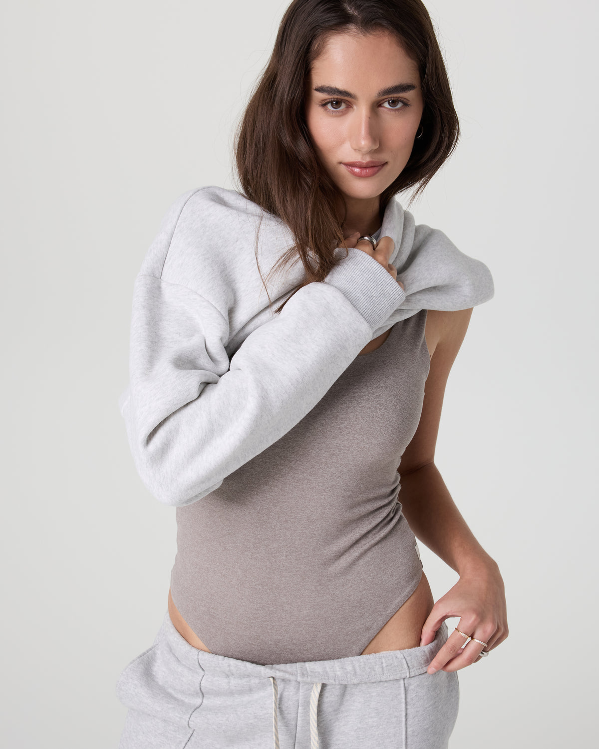 Women Vuori Sleeveless Halo Bodysuit Cobblestone Heather