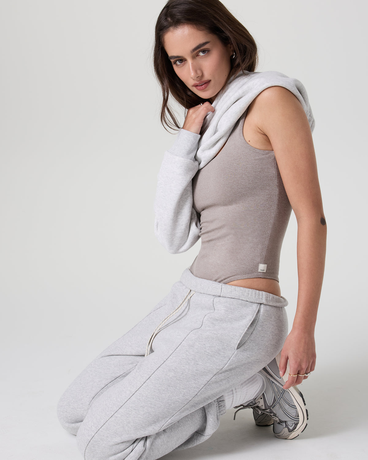 Women Vuori Sleeveless Halo Bodysuit Cobblestone Heather