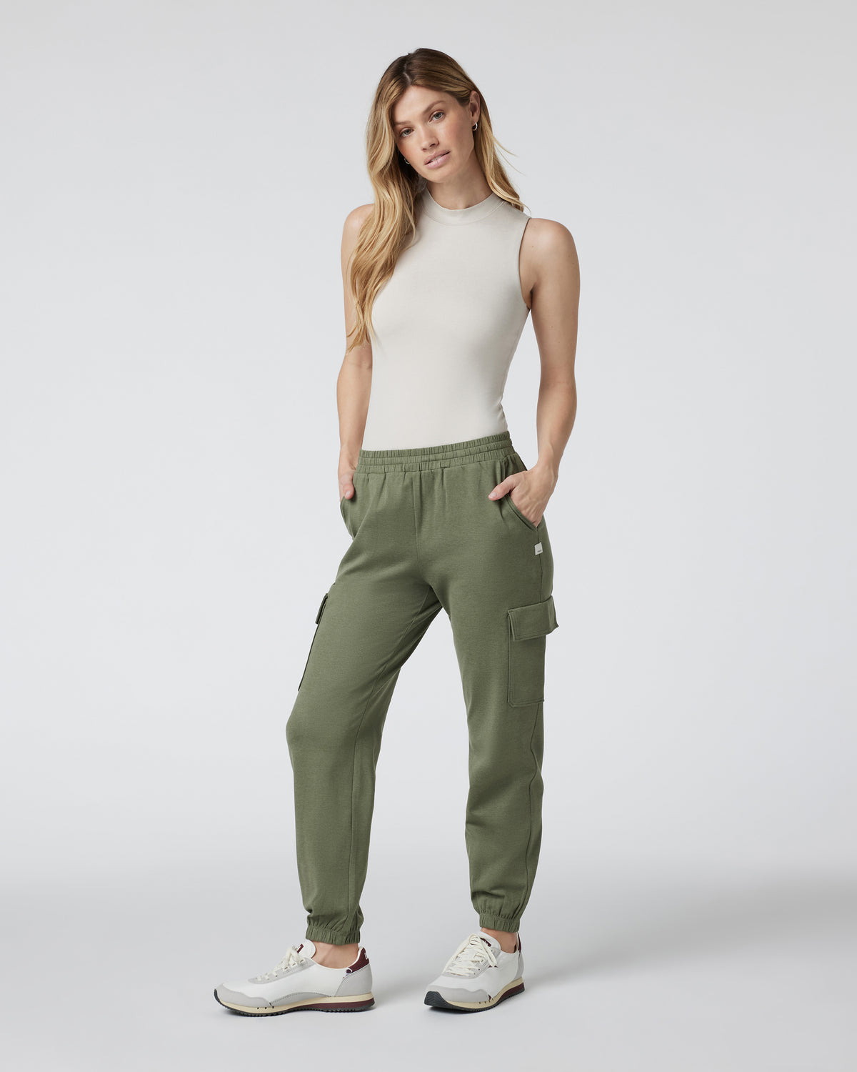 Women Vuori Halo Mock Bodysuit Milkweed Sleeveless Bodysuit