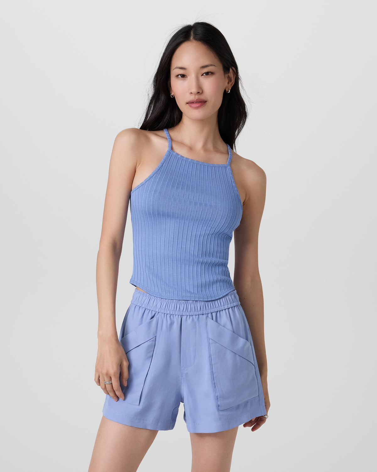 Women Vuori Marina Rib Tank Bluebell