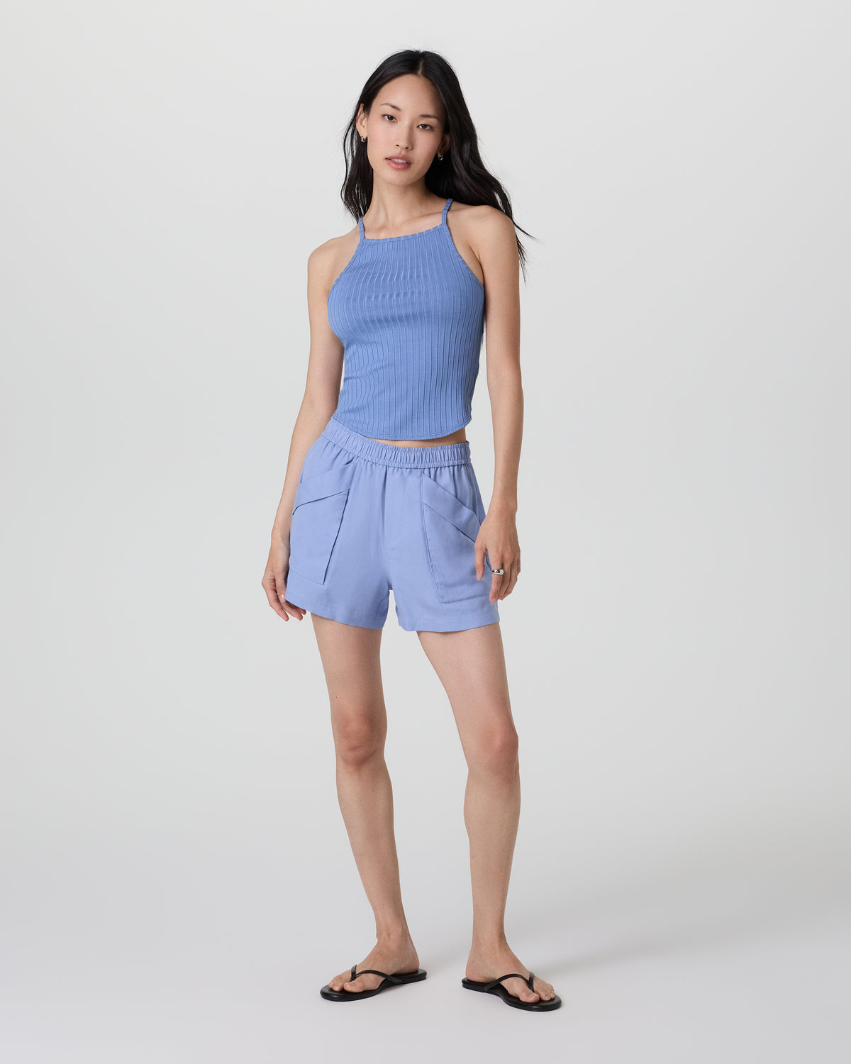 Women Vuori Marina Rib Tank Bluebell