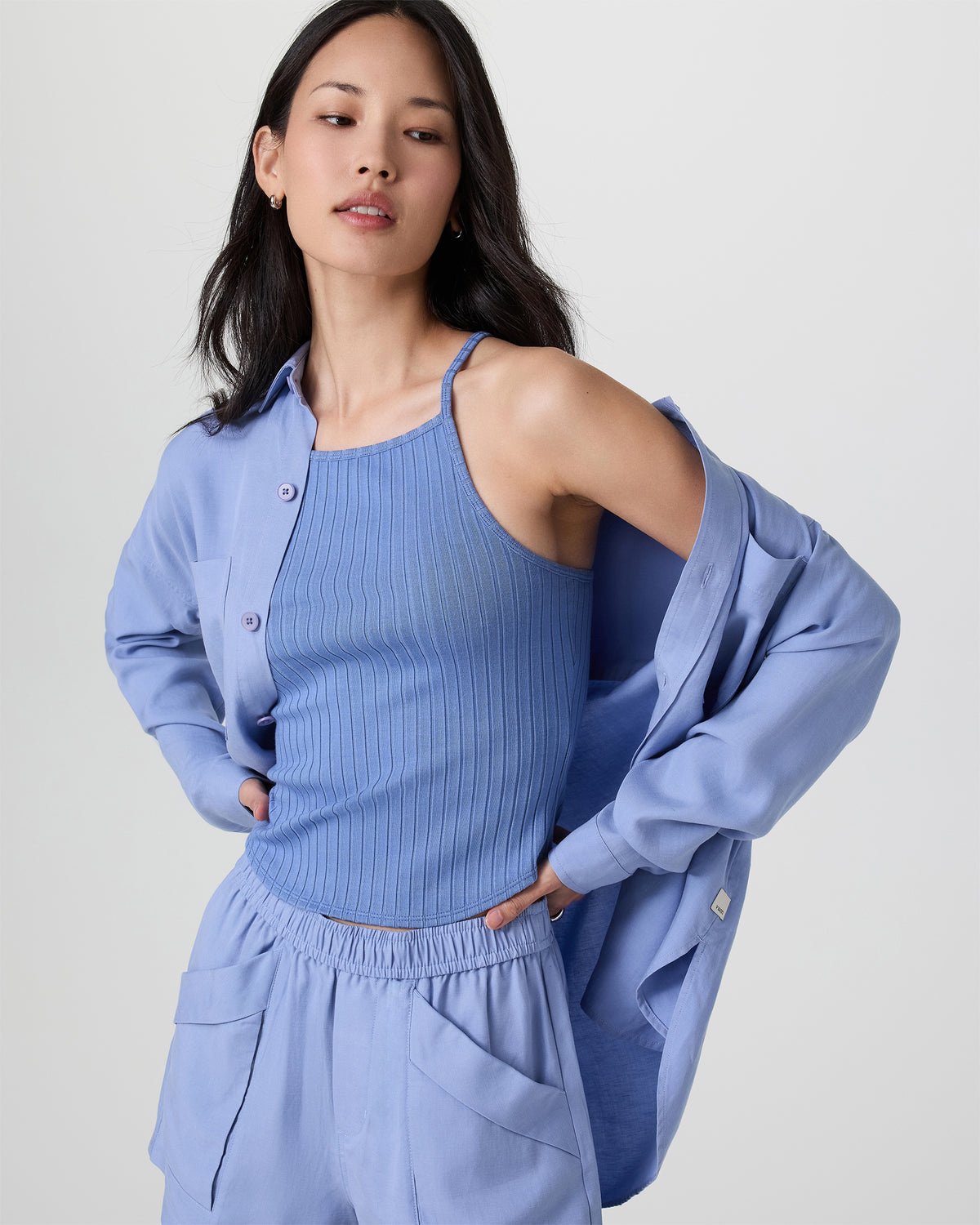 Women Vuori Marina Rib Tank Bluebell