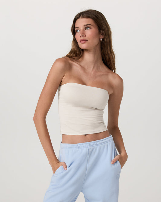 Women Vuori Halo Tube Top Women's Ecru Heather Tube Top