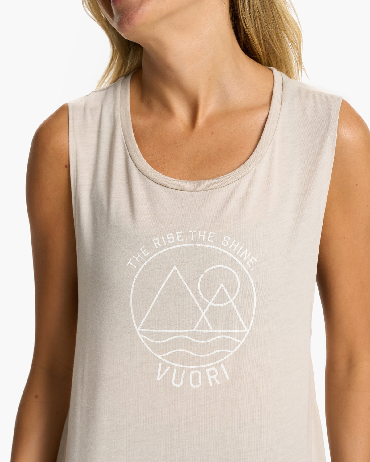 Women Vuori The Rise The Shine Tank Heather Dust