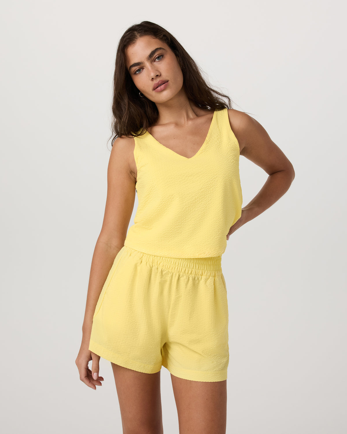 Women Vuori Villa Textured Crop Tank Sunlight