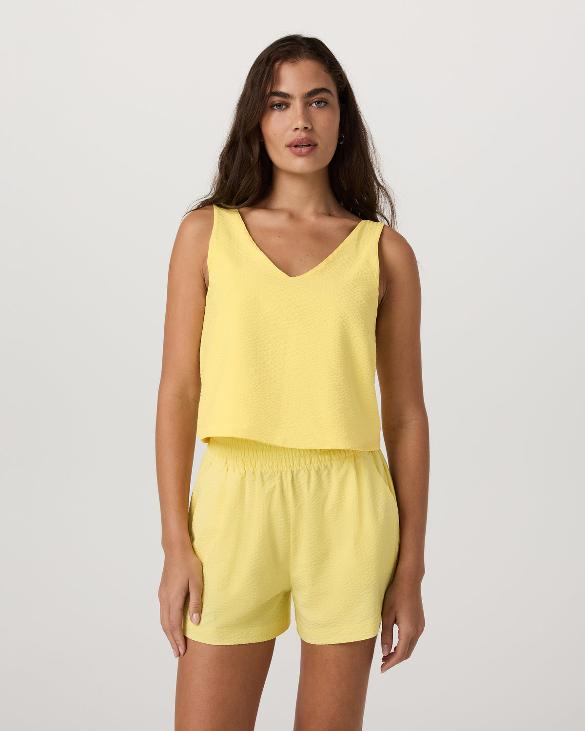 Women Vuori Villa Textured Crop Tank Sunlight