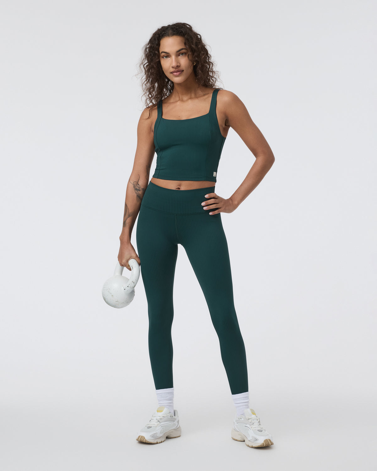 Women Vuori Inversion Rib Support Tank Moss
