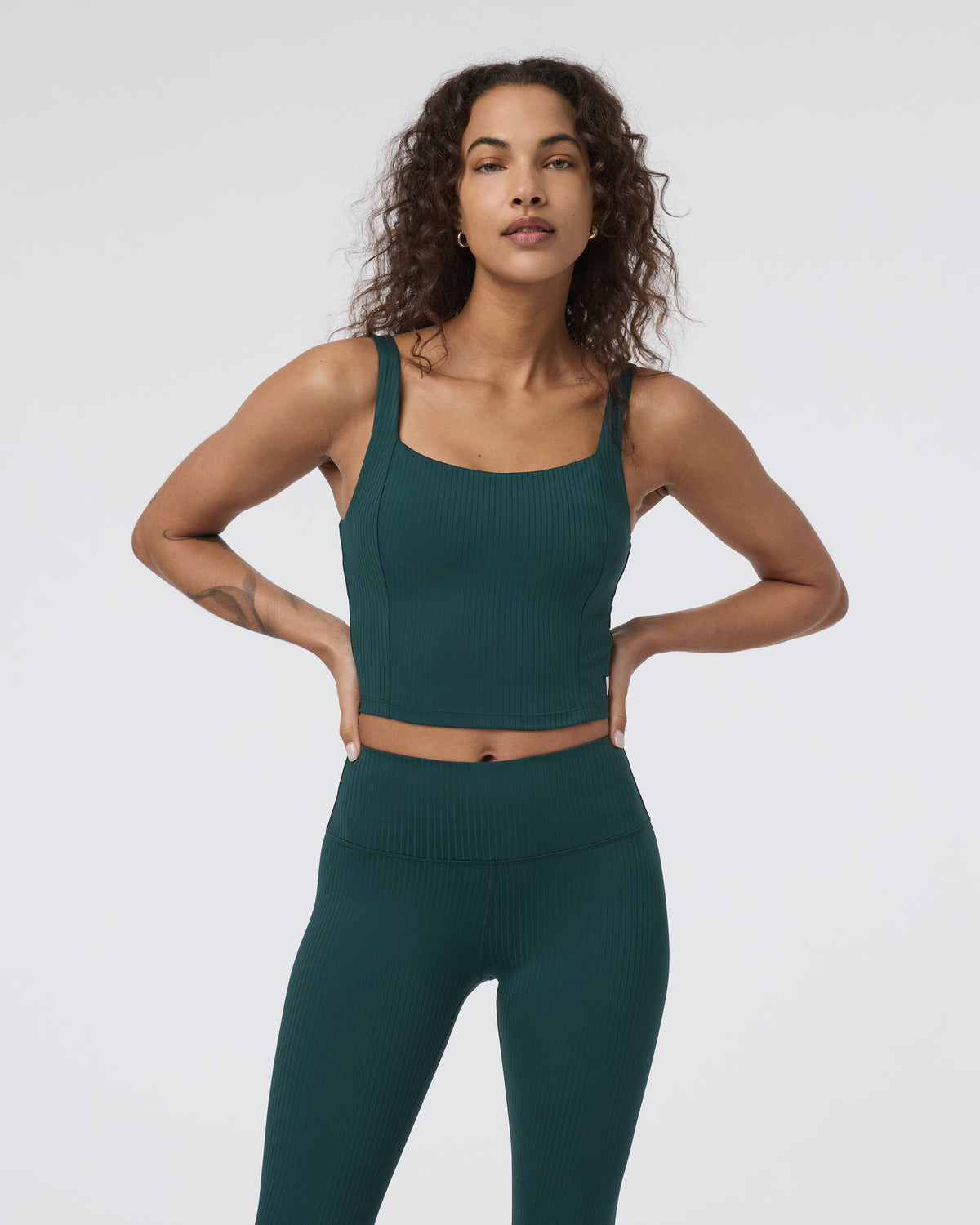 Women Vuori Inversion Rib Support Tank Moss
