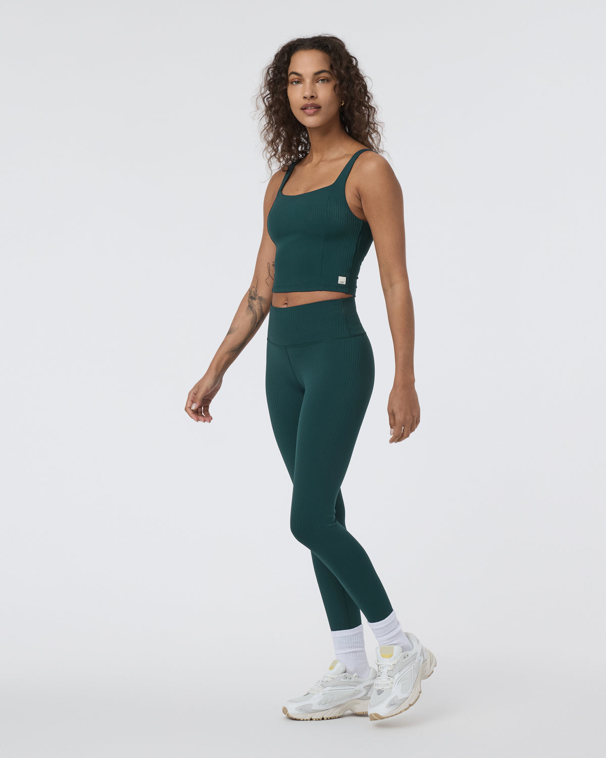 Women Vuori Inversion Rib Support Tank Moss