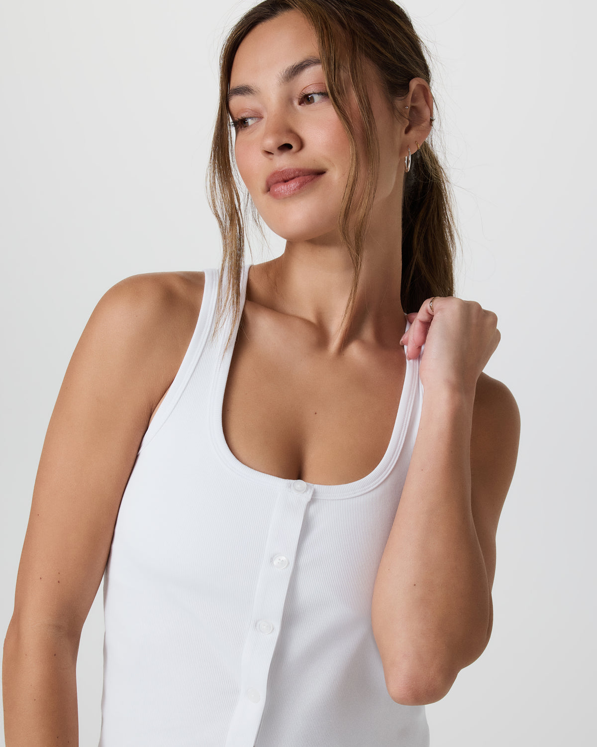 Women Vuori Pose Cardigan Tank White