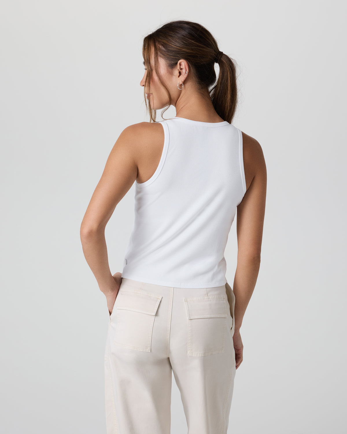 Women Vuori Pose Cardigan Tank White
