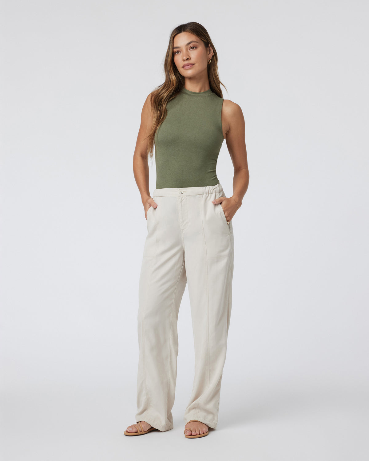 Women Vuori Halo Mock Bodysuit Dark Metal Sleeveless Bodysuit