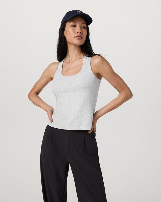 Women Vuori Pose Layering Tank Women's White Heather Grey Tank Top