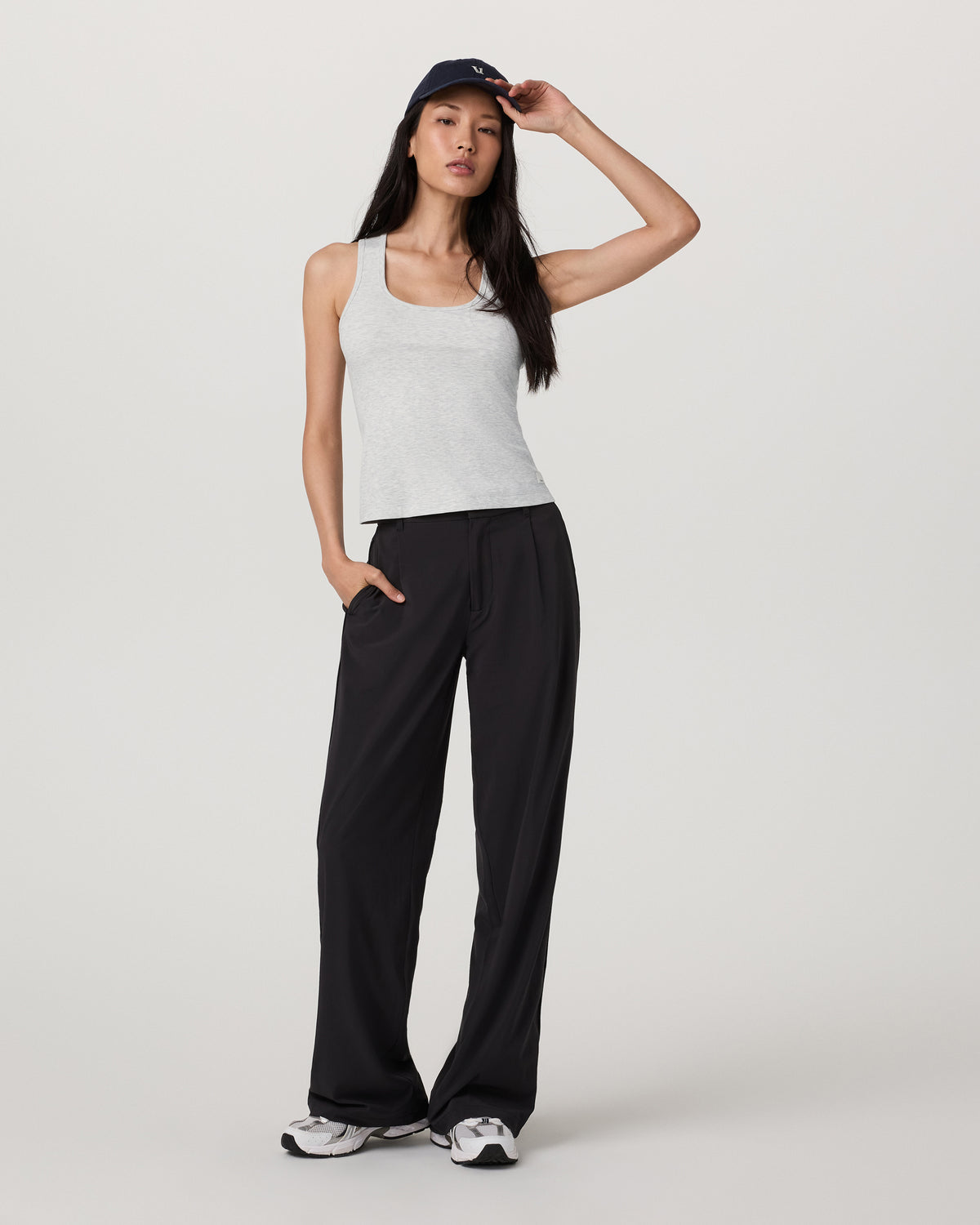 Women Vuori Pose Layering Tank Women's White Heather Grey Tank Top