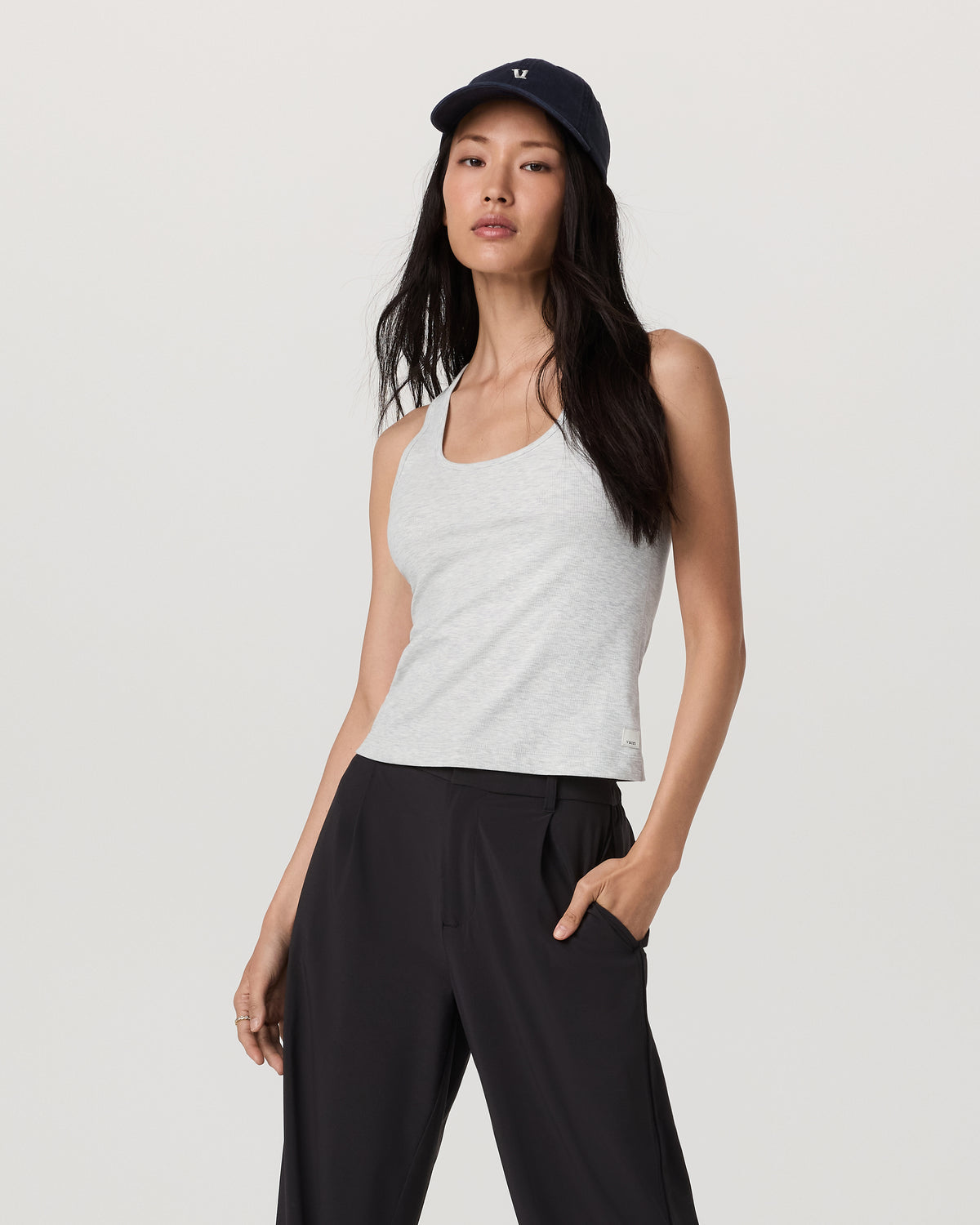 Women Vuori Pose Layering Tank Women's White Heather Grey Tank Top