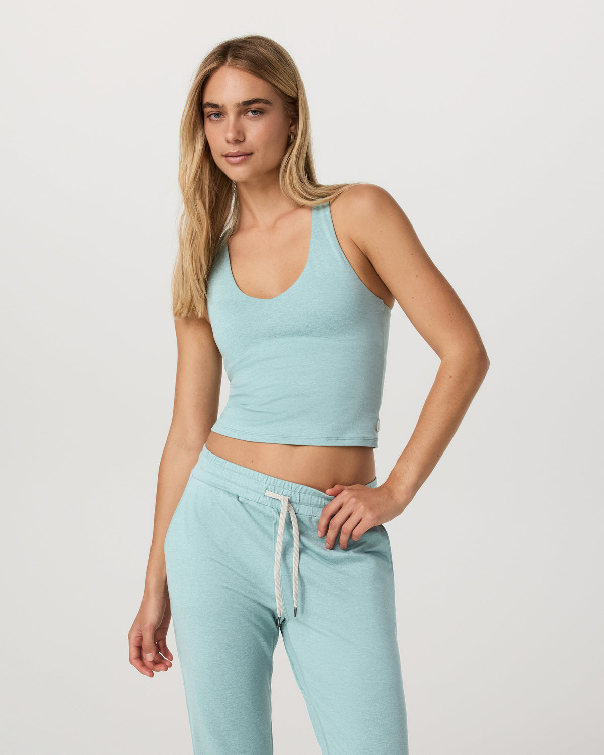 Women Vuori Halo Performance Crop 2.0 Sea Spray Heather