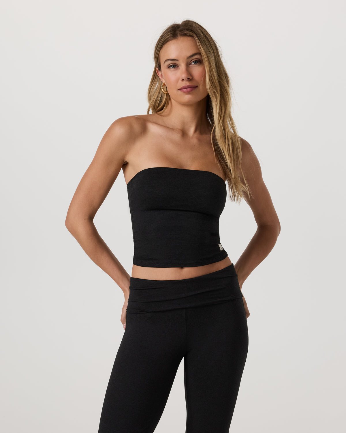 Women Vuori Halo Tube Top Women's Black Heather Tube Top
