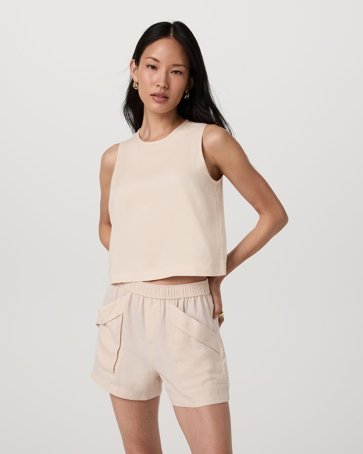 Women Vuori Trestles Twill Crop Tank Women's Sand Dollar Tank Top
