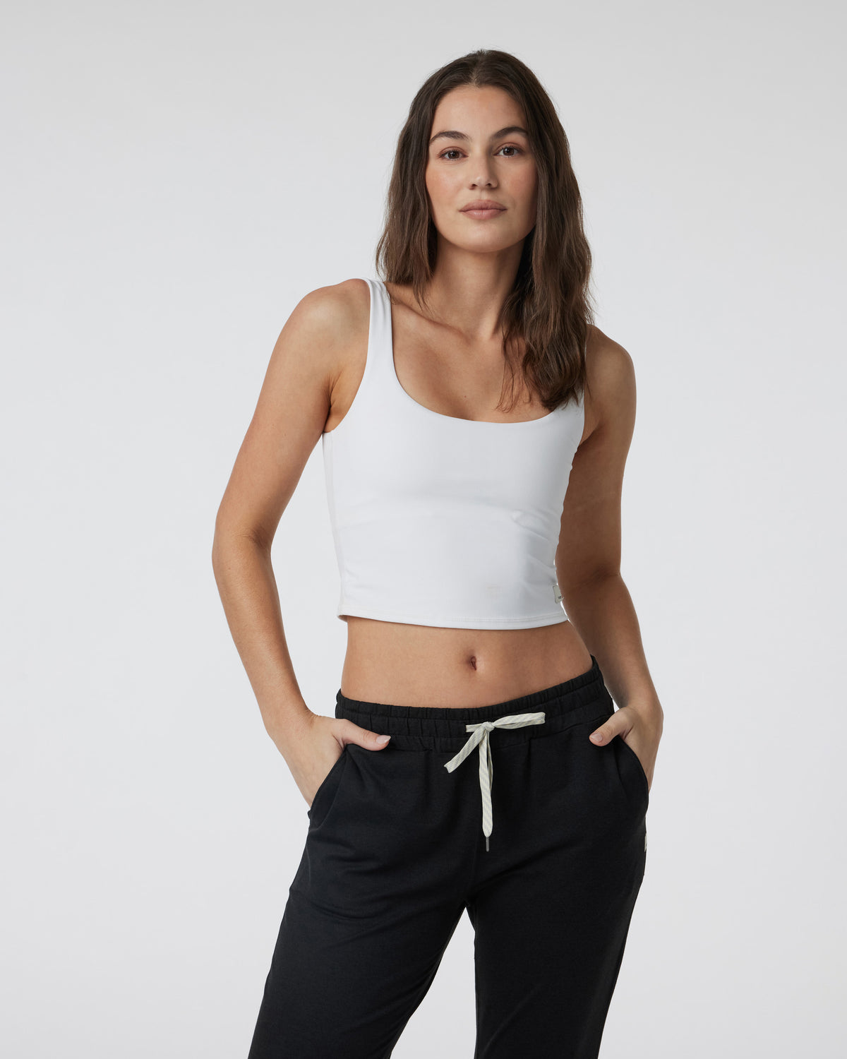 Women Vuori Daily Crop Women's White Crop Tank Top