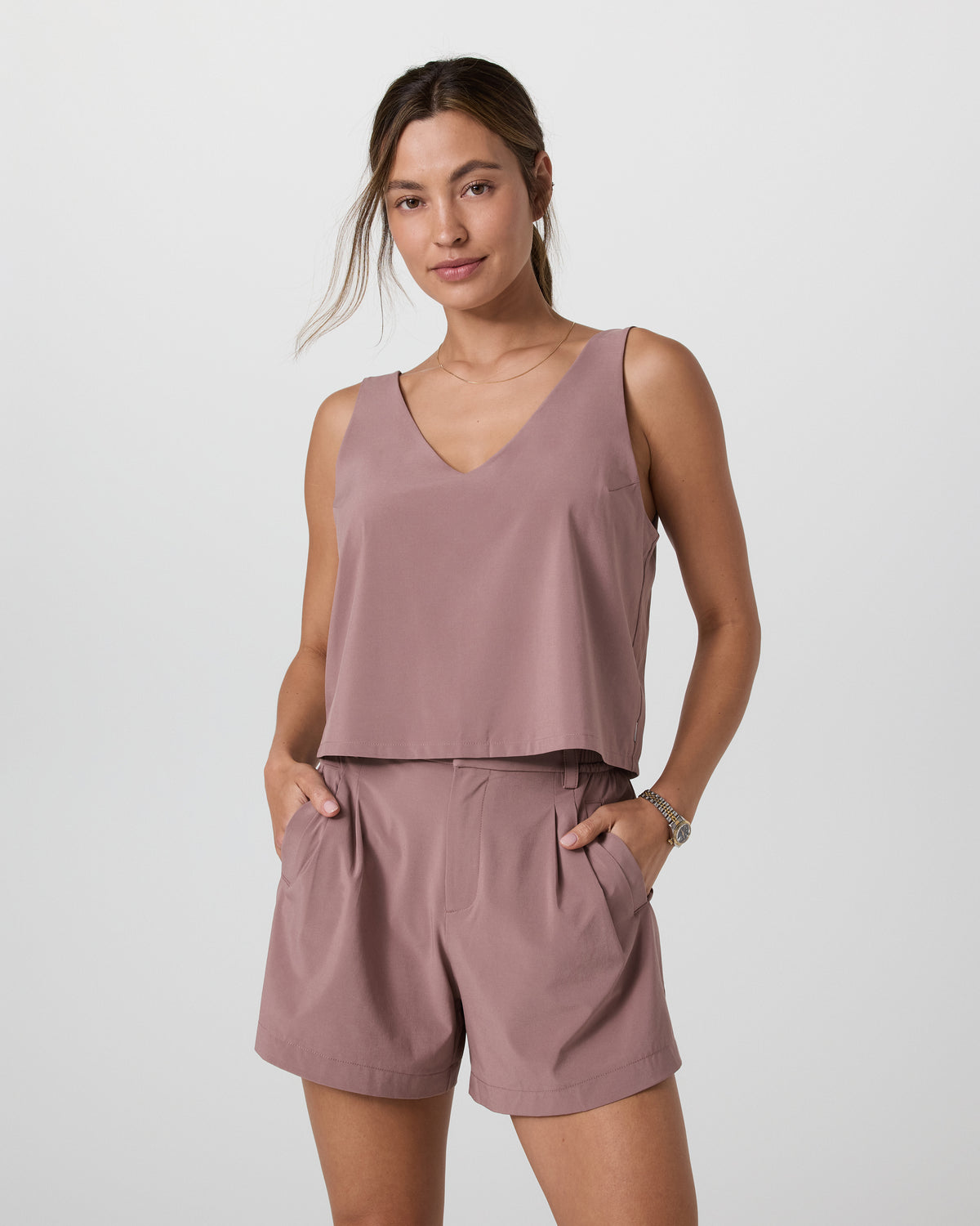 Women Vuori Villa Cropped Tank Zion Rose