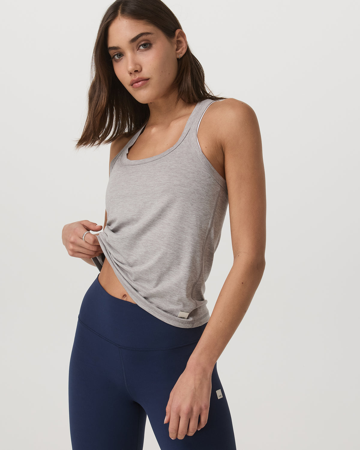 Women Vuori Lux Racerback Tank Women's Light Heather Grey Top