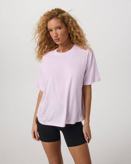 Women|New Vuori Energy Long Tee Women's Lilac Breeze Heather Tee Shirt