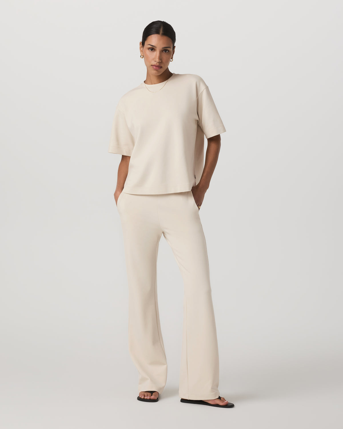 Women|New Vuori Short Sleeve Maven Oversized Tee Women's Bone Tee Shirt