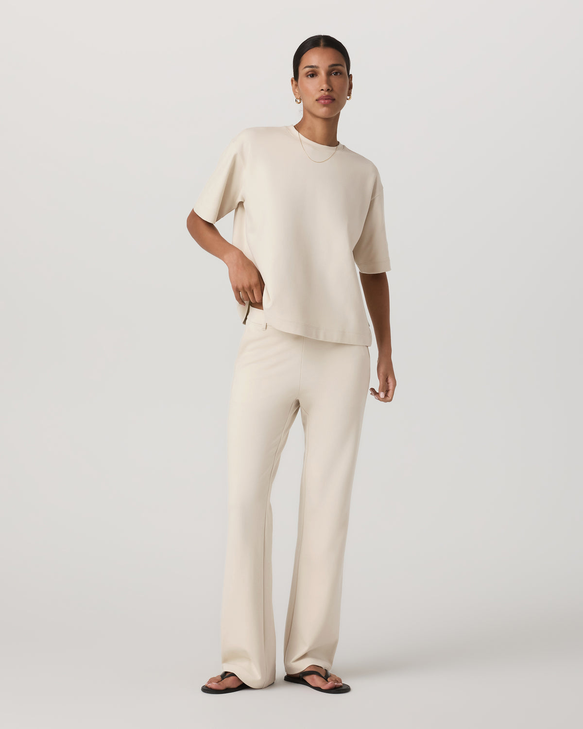 Women|New Vuori Short Sleeve Maven Oversized Tee Women's Bone Tee Shirt