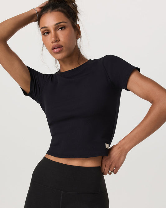 Women Vuori Pose Fitted Tee Women's Black Fitted Shirt
