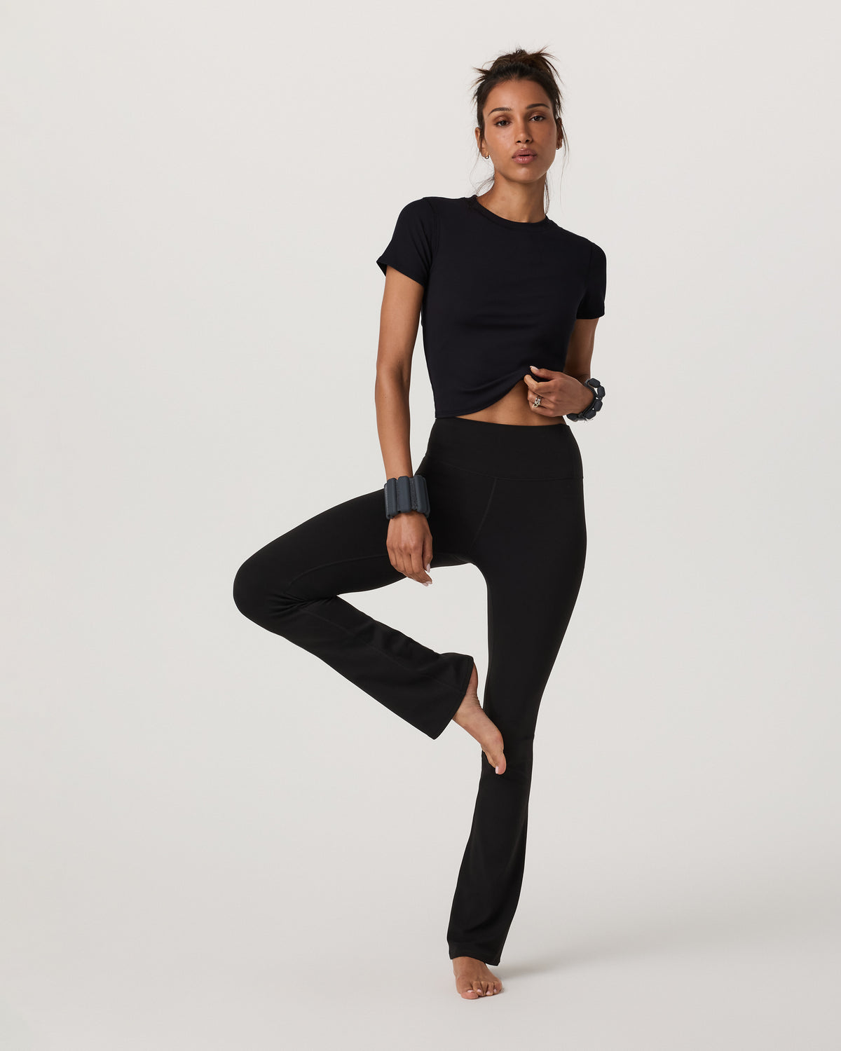 Women Vuori Pose Fitted Tee Women's Black Fitted Shirt