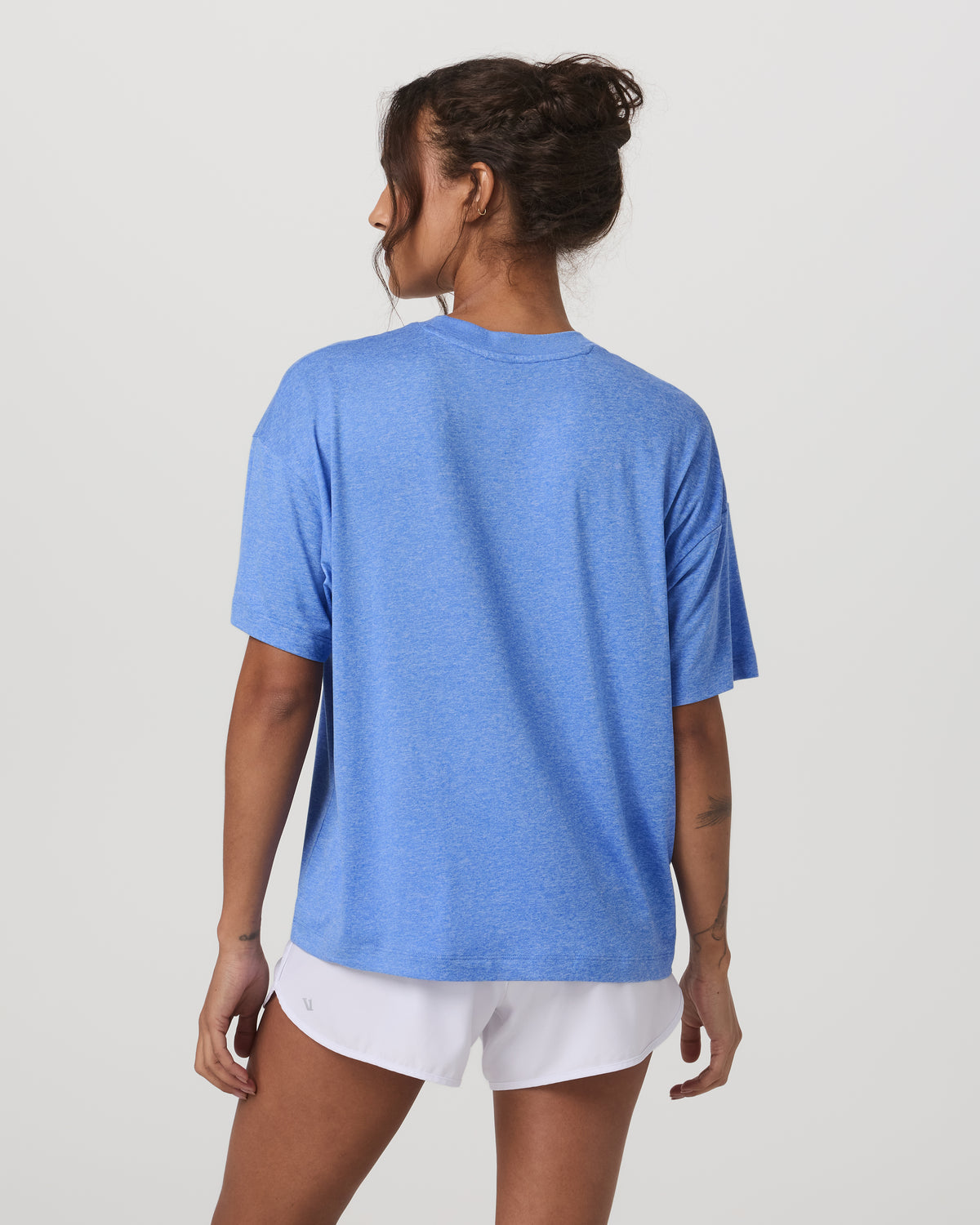Women|New Vuori Energy Tee Long Women's Riviera Blue Heather Tee Shirt