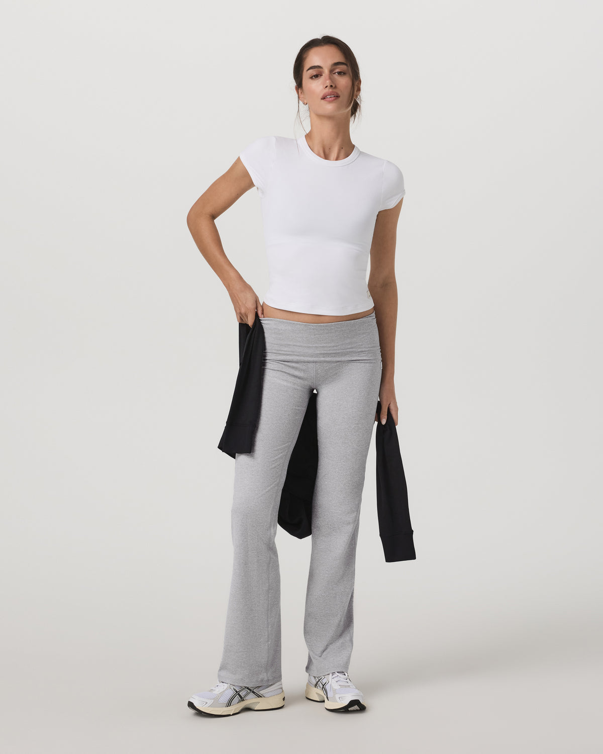 Women|New Vuori Halo Baby Tee Women's White Fitted Crewneck Tee Shirt