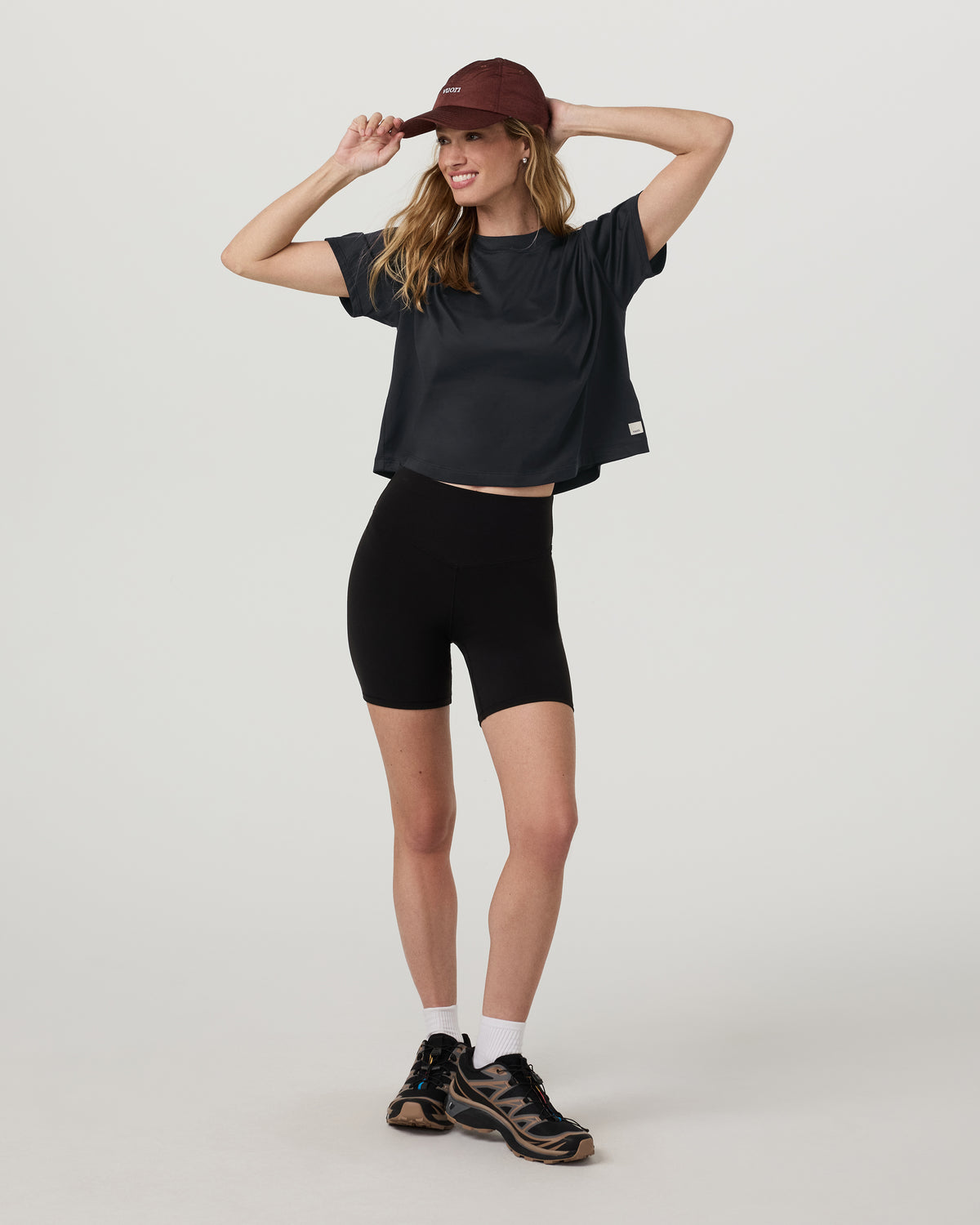 Women Vuori Energy Tee Women's Black Heather Oversized Tee