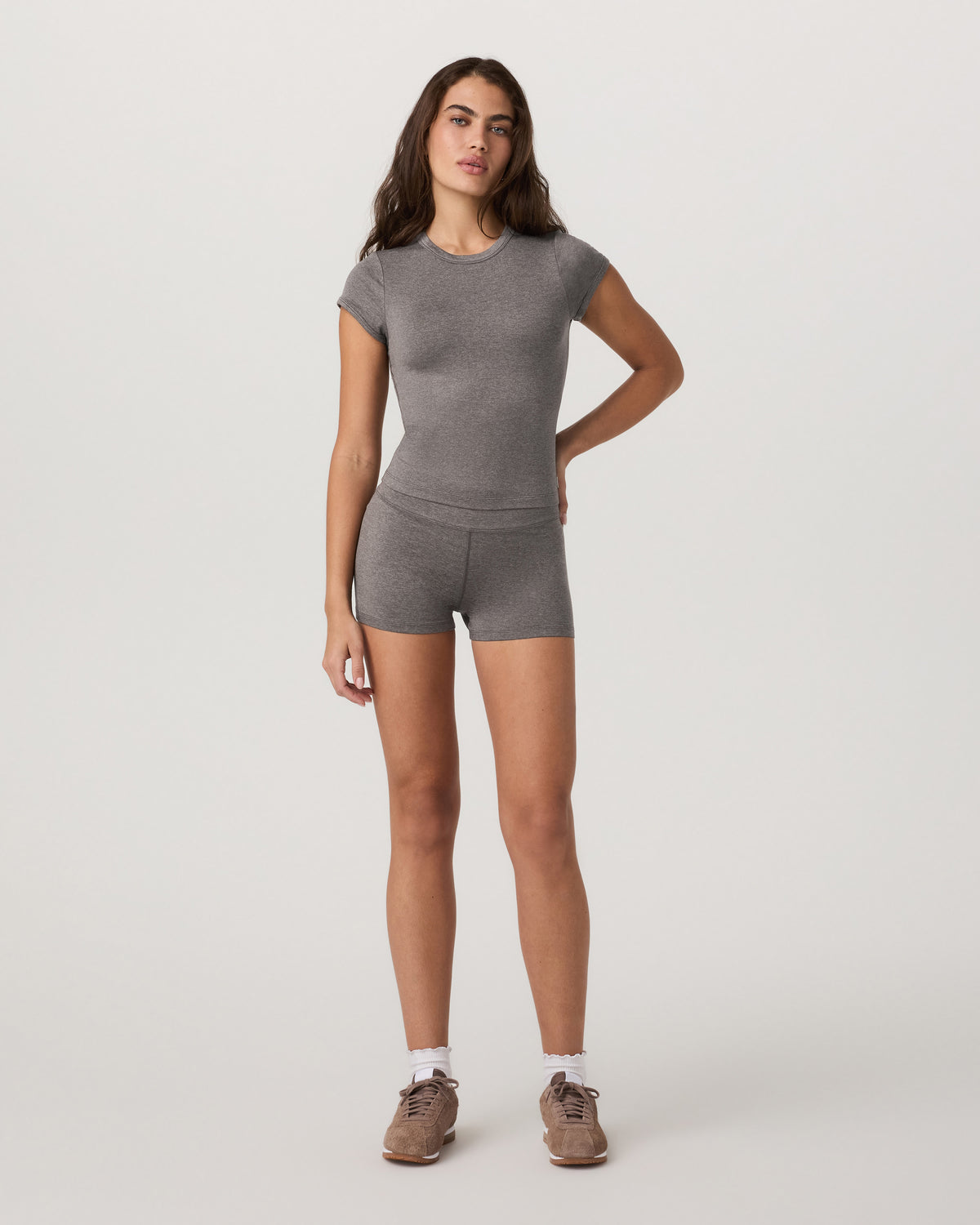 Women Vuori Short Sleeve Halo Baby Tee Women's Chia Heather Tee